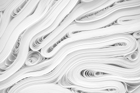 stacks of folded paper